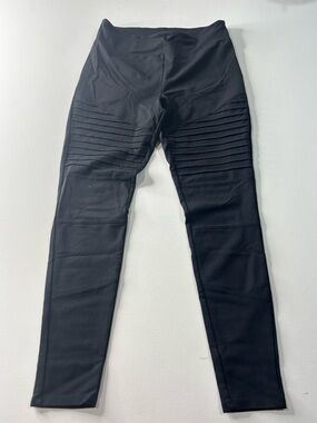 LuLaRoe Medium Luxe Black Ribbed Moto Leggings